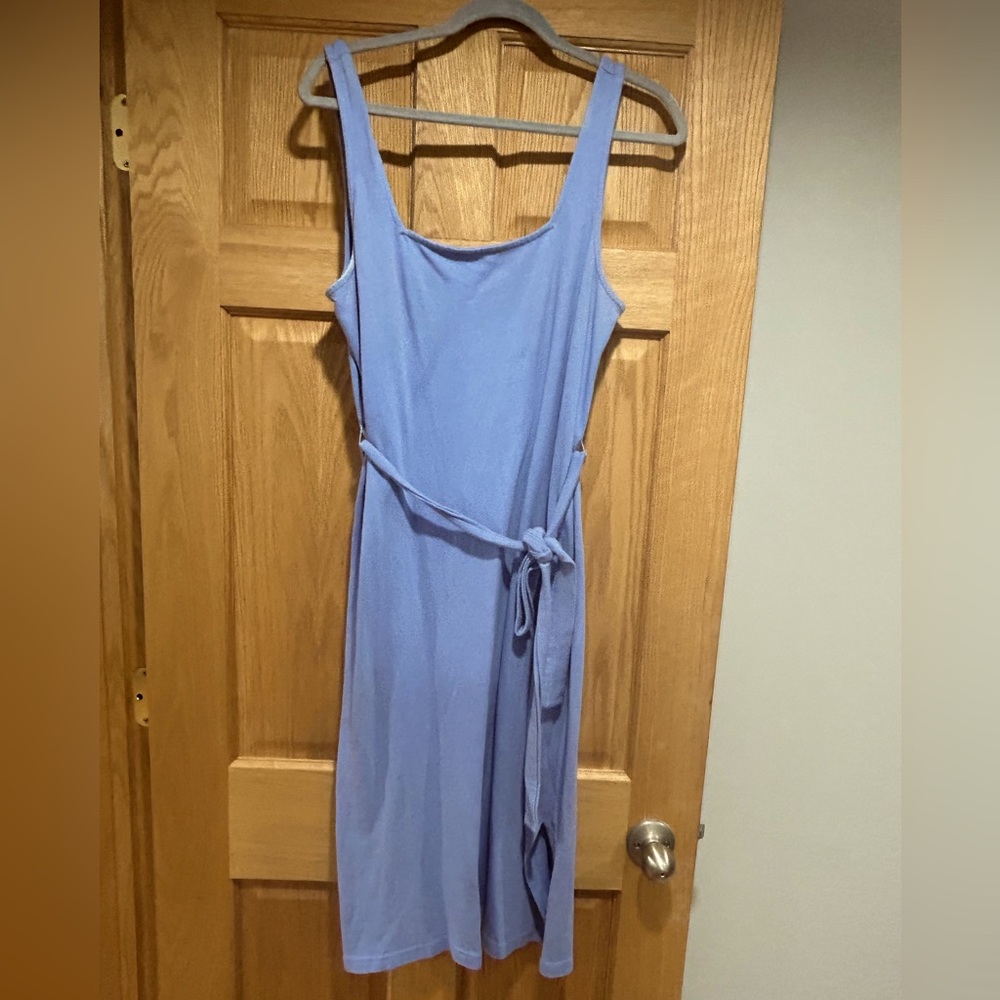 GAP Cotton Tie-Belt Midi Dress